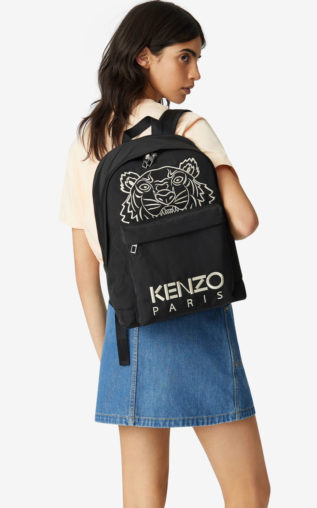 Kenzo Kampus Tiger Backpack Black For Mens 1840UWDZT